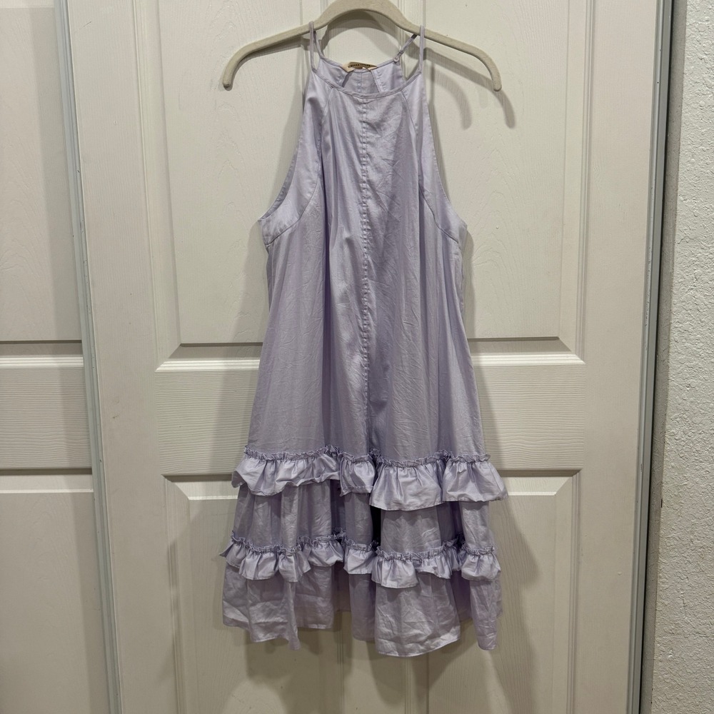 Rebecca Taylor Lavender Ruffle Tiered Halter Dress - Size 8, Sleeveless